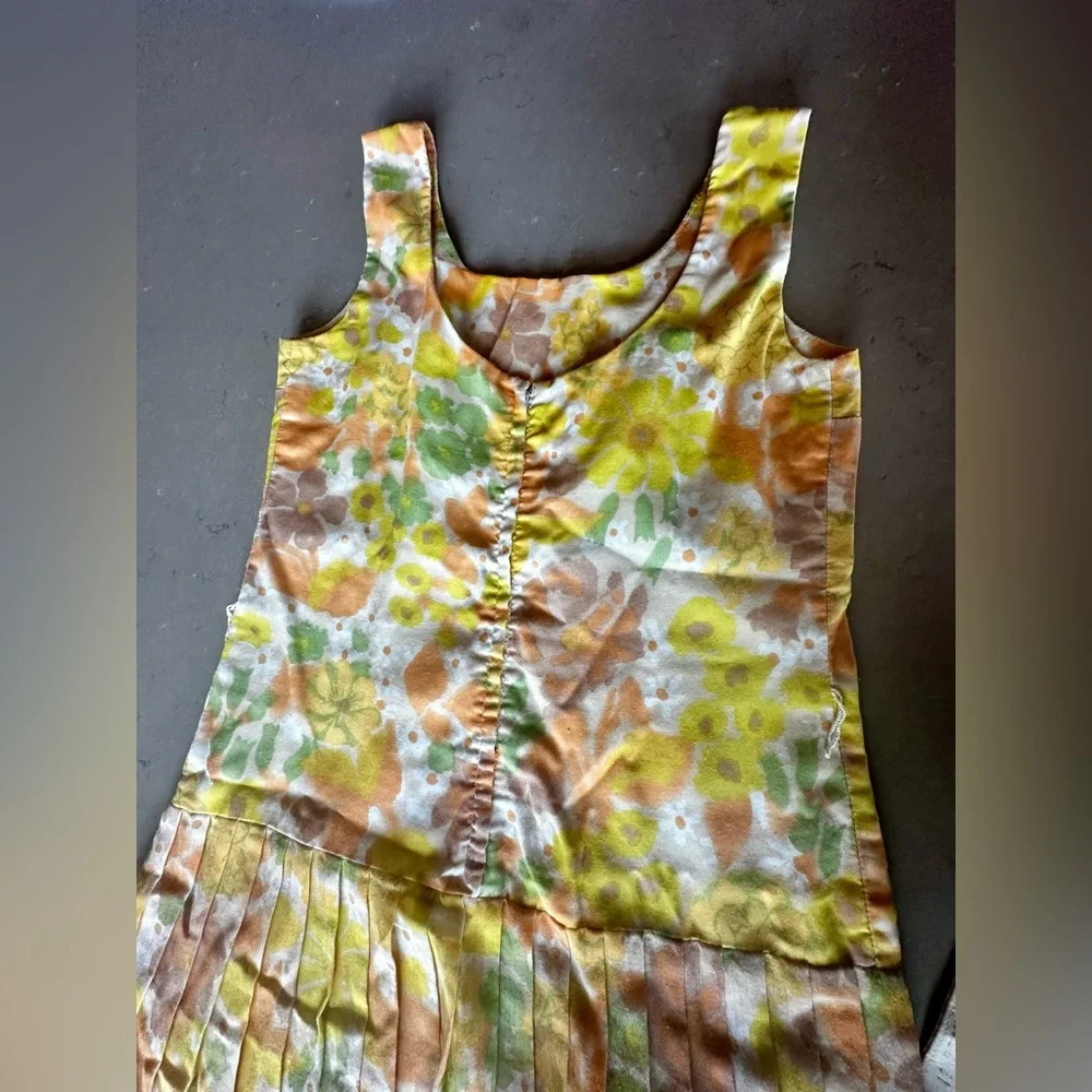 Mister Robert’s Vintage 1970 1960 60s 70s Floral Sleeveless Dress with Belt 12 - Picture 12 of 16
